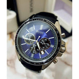 Hugo Boss Driver Sport Chronograph Blue Dial Black Leather Strap Watch for Men - 1513077 Buy Now By Hugo Boss