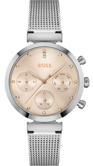 Hugo Boss Flawless Pink Dial Silver Mesh Bracelet Watch for Women - 1502625 Buy Now By Hugo Boss