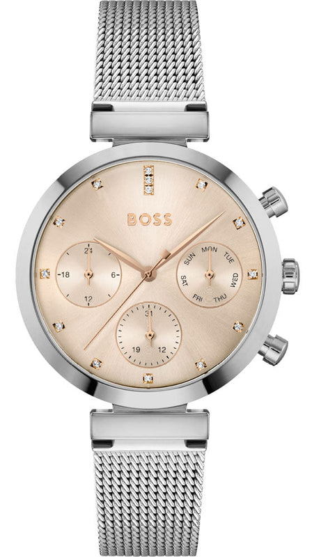 Hugo Boss Flawless Pink Dial Silver Mesh Bracelet Watch for Women - 1502625 Buy Now By Hugo Boss