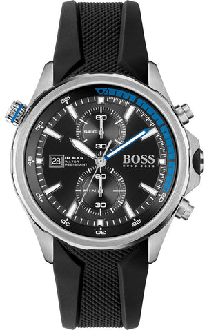 Hugo Boss Globetrotter Black Dial Black Silicone Strap Watch for Men - 1513820 Buy Now By Hugo Boss