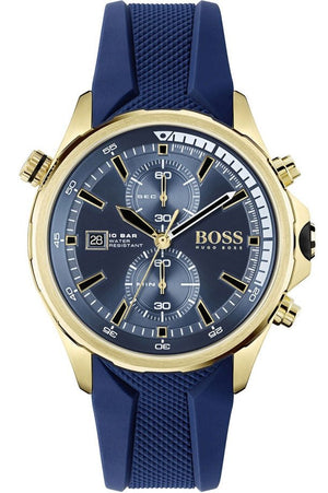Hugo Boss Globetrotter Blue Dial Blue Silicone Strap Watch for Men - 1513822 Buy Now By Hugo Boss
