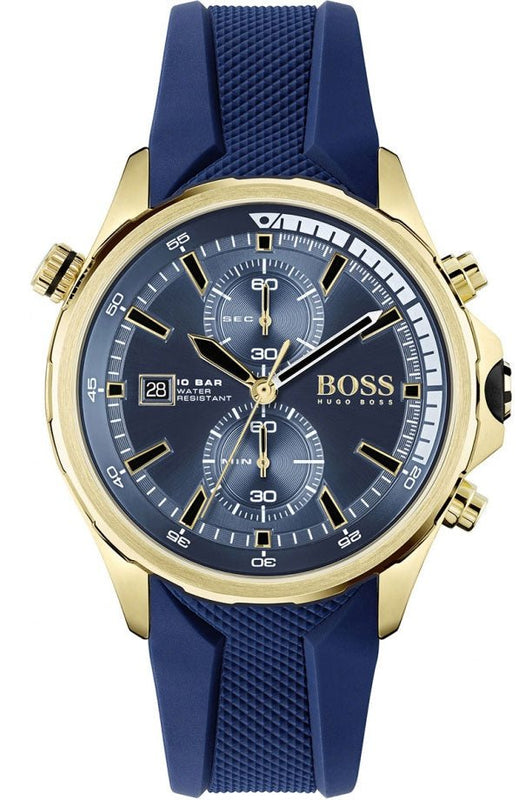 Hugo Boss Globetrotter Blue Dial Blue Silicone Strap Watch for Men - 1513822 Buy Now By Hugo Boss