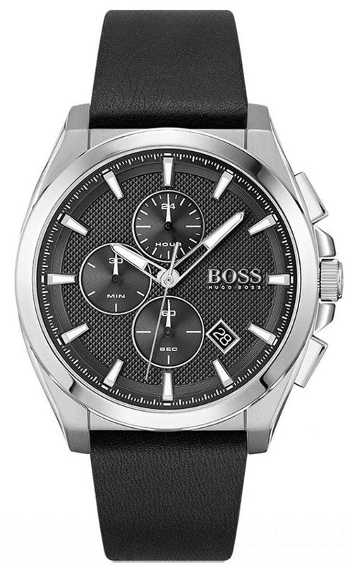 Hugo Boss Grandmaster Chronograph Black Dial Black Leather Strap Watch for Men - 1513881 Buy Now By Hugo Boss