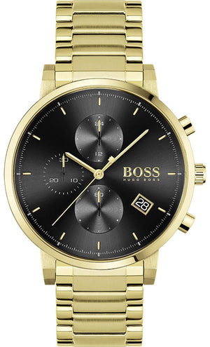 Hugo Boss Integrity Chronograph Grey Dial Gold Steel Strap Watch for Men - 1513781 Buy Now By Hugo Boss