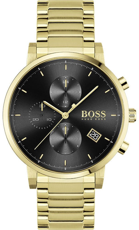 Hugo Boss Integrity Chronograph Grey Dial Gold Steel Strap Watch for Men - 1513781 Buy Now By Hugo Boss