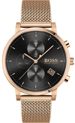 Hugo Boss Integrity Black Dial Gold Mesh Bracelet Watch for Men - 1513808 Buy Now By Hugo Boss