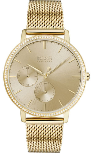 Hugo Boss Infinity Gold Dial Gold Mesh Bracelet Watch for Women - 1502520 Buy Now By Hugo Boss