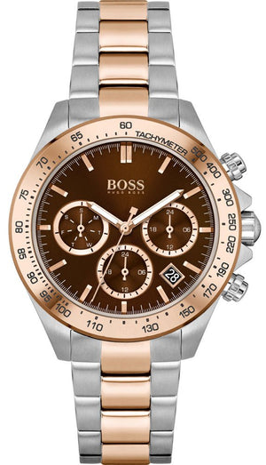 Hugo Boss Novia Brown Dial Two Tone Steel Strap Watch for Women - 1502617 Buy Now By Hugo Boss