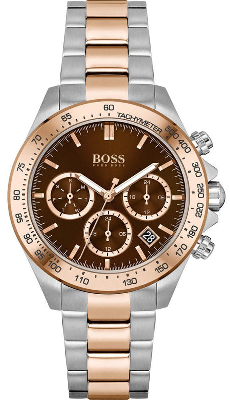 Hugo Boss Novia Brown Dial Two Tone Steel Strap Watch for Women - 1502617 Buy Now By Hugo Boss
