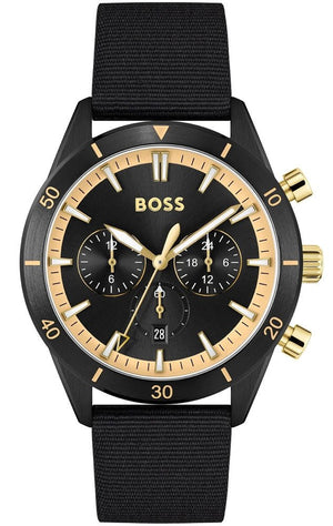 Hugo Boss Santiago Black Dial Black Nylon Strap Watch for Men - 1513935 Buy Now By Hugo Boss