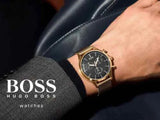 Hugo Boss Companion Quartz Black Dial Rose Gold Mesh Bracelet Watch For Men - HB1513548 Buy Now By Hugo Boss