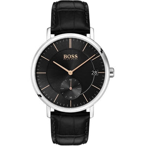 Hugo Boss Corporal Black Dial Black Leather Strap Watch for Men - 1513638 Buy Now By Hugo Boss