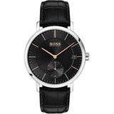 Hugo Boss Corporal Black Dial Black Leather Strap Watch for Men - 1513638 Buy Now By Hugo Boss