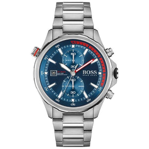Hugo Boss Globetrotter Blue Dial Silver Steel Strap Watch for Men - 1513823 Buy Now By Hugo Boss