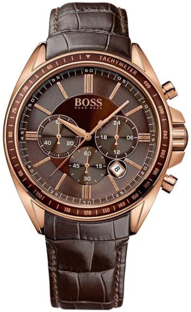 Hugo Boss Driver Chronograph Brown Dial Brown Leather Strap Watch For Men - HB1513093 Buy Now By Hugo Boss