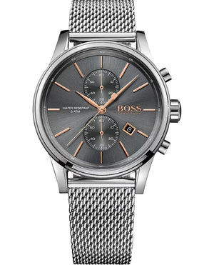 Hugo Boss Jet Chronograph Grey Dial Silver Mesh Bracelet Watch for Men - 1513440 Buy Now By Hugo Boss
