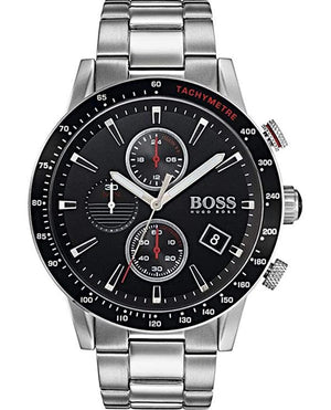Hugo Boss Rafale Chronograph Black Dial Silver Steel Strap Watch for Men - 1513509 Buy Now By Hugo Boss