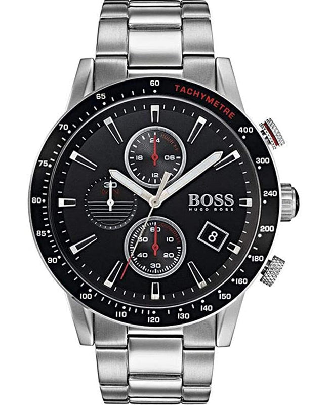 Hugo Boss Rafale Chronograph Black Dial Silver Steel Strap Watch for Men - 1513509 Buy Now By Hugo Boss