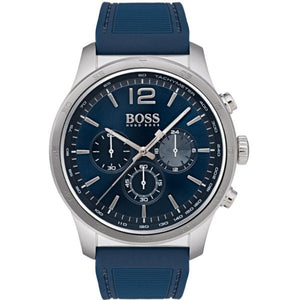 Hugo Boss Professional Chronograph Blue Dial Blue Silicone Strap Watch for Men - 1513526 Buy Now By Hugo Boss