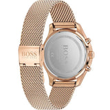 Hugo Boss Associate Black Dial Rose Gold Mesh Bracelet Watch for Men - 1513806 Buy Now By Hugo Boss