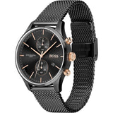 Hugo Boss Associate Black Dial Black Mesh Bracelet Watch for Men - 1513811 Buy Now By Hugo Boss