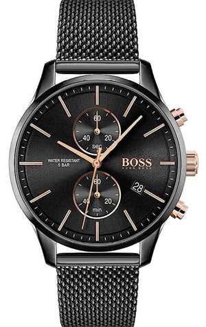 Hugo Boss Associate Black Dial Black Mesh Bracelet Watch for Men - 1513769 Buy Now By Hugo Boss