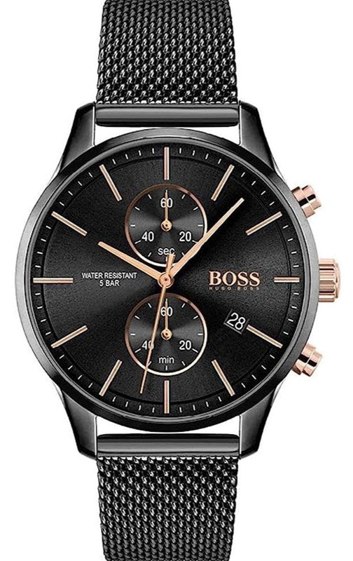Hugo Boss Associate Black Dial Black Mesh Bracelet Watch for Men - 1513769 Buy Now By Hugo Boss