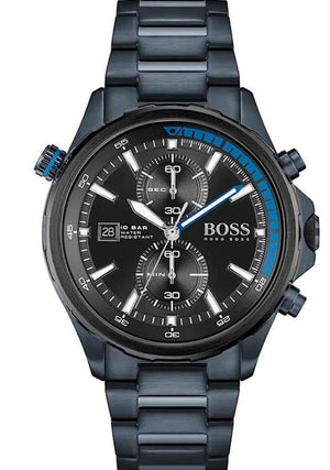 Hugo Boss Globetrotter Black Dial Black Steel Strap Watch for Men - 1513824 Buy Now By Hugo Boss