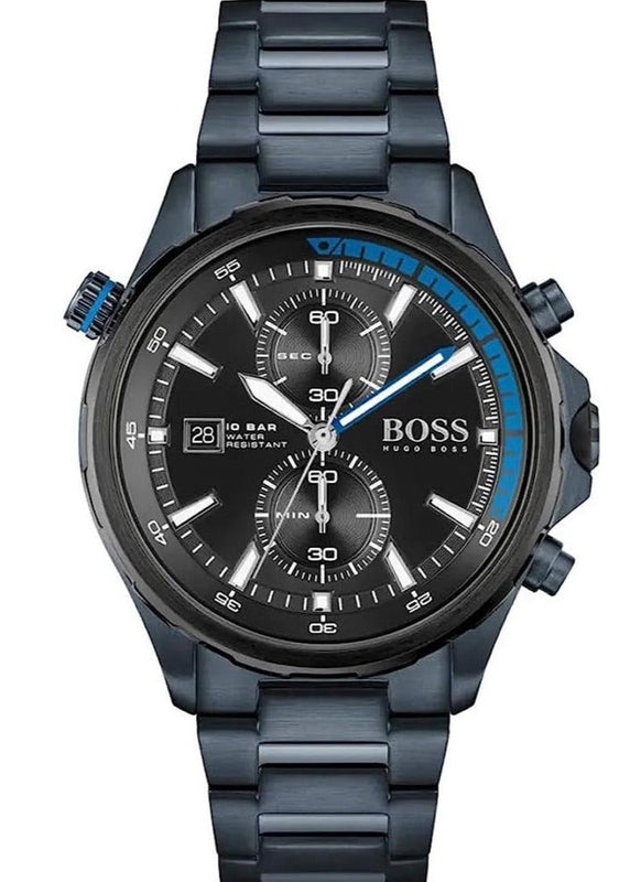 Hugo Boss Globetrotter Black Dial Black Steel Strap Watch for Men - 1513824 Buy Now By Hugo Boss