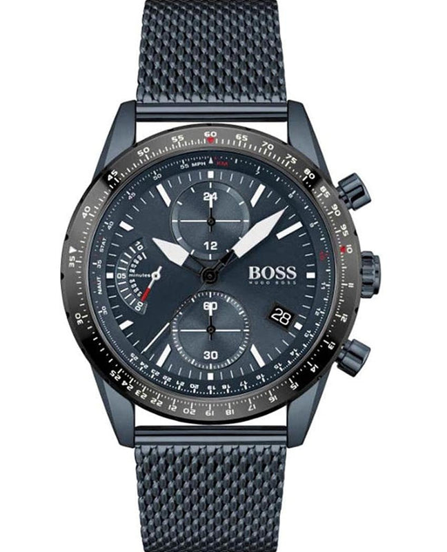 Hugo Boss Pilot Edition Blue Dial Blue Mesh Bracelet Watch for Men - 1513887 Buy Now By Hugo Boss