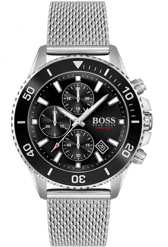 Hugo Boss Ocean Edition Black Dial Silver Mesh Bracelet Watch for Men - 1513701 Buy Now By Hugo Boss