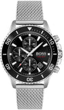 Hugo Boss Admiral Black Dial Silver Mesh Bracelet Watch for Men - 1513904 Buy Now By Hugo Boss