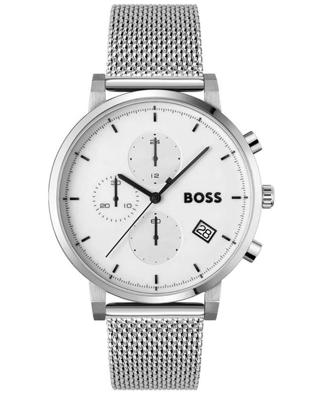 Hugo Boss Skymaster White Dial Silver Mesh Bracelet Watch for Men - 1513933 Buy Now By Hugo Boss