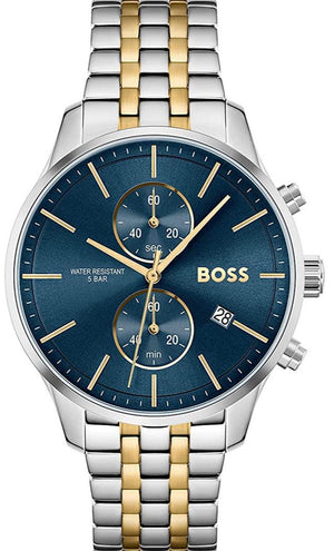 Hugo Boss Associate Blue Dial Two Tone Steel Strap Watch for Men - 1513976 Buy Now By Hugo Boss