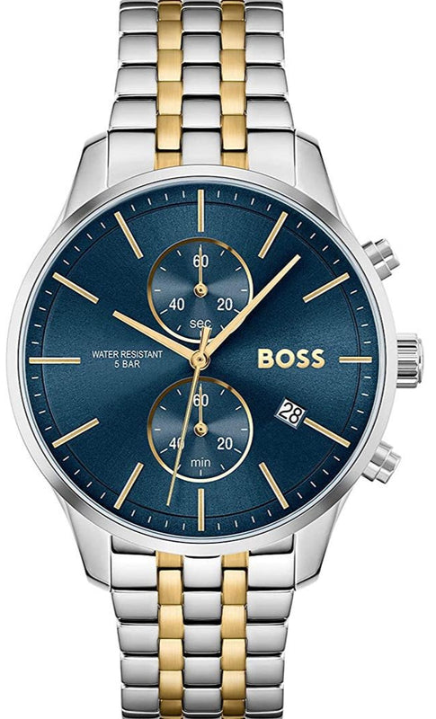Hugo Boss Associate Blue Dial Two Tone Steel Strap Watch for Men - 1513976 Buy Now By Hugo Boss
