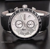 Hugo Boss Rafale Chronograh Quartz White Dial Black Leather Strap Watch For Men - HB1513403 Buy Now By Hugo Boss