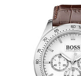 Hugo Boss Ikon White Dial Brown Leather Strap Watch for Men - 1513175 Buy Now By Hugo Boss