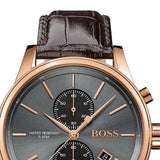 Hugo Boss Jet Grey Dial Brown Leather Strap Watch for Men - 1513281 Buy Now By Hugo Boss