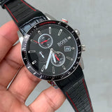 Hugo Boss Rafale Chronograph Black Dial Black Leather Strap Watch For Men - 1513390 Buy Now By Hugo Boss