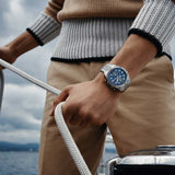 Hugo Boss Vela Chronograph Diver Blue Dial Silver Steel Strap Watch for Men - 1513775 Buy Now By Hugo Boss