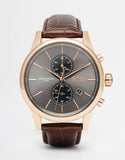 Hugo Boss Jet Grey Dial Brown Leather Strap Watch for Men - 1513281 Buy Now By Hugo Boss
