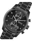 Hugo Boss Skymaster Chronograph Black Dial Black Steel Strap Watch for Men - 1513785 Buy Now By Hugo Boss