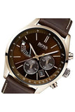 Hugo Boss Grand Prix Brown Dial Brown Leather Strap Watch for Men - 1513605 Buy Now By Hugo Boss