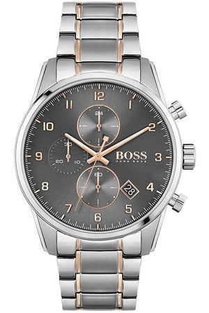 Hugo Boss Skymaster Grey Dial Two Tone Steel Strap Watch for Men - 1513789 Buy Now By Hugo Boss