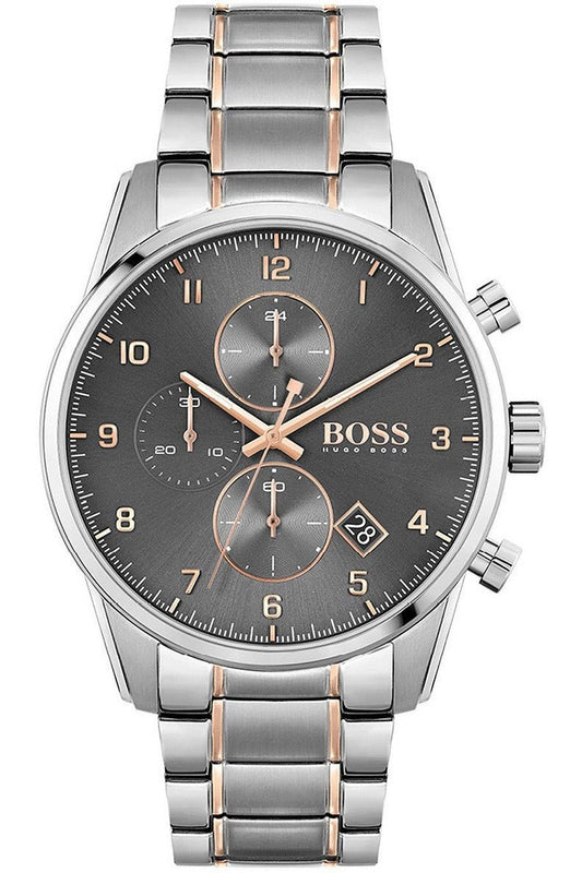 Hugo Boss Skymaster Grey Dial Two Tone Steel Strap Watch for Men - 1513789 Buy Now By Hugo Boss