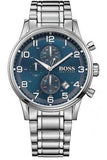 Hugo Boss Aeroliner Blue Dial Silver Steel Strap Watch for Men - 1513183 Buy Now By Hugo Boss