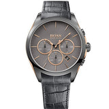 Hugo Boss Onyx Chronograph Grey Dial Black Leather Strap Watch For Men - HB1513366 Buy Now By Hugo Boss