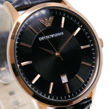 Emporio Armani Renato Quartz Black Dial Black Leather Strap Watch For Men - AR2425 Buy Now By Emporio Armani