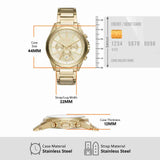 Armani Exchange Drexler Chronograph Gold Dial Gold Steel Strap Watch For Men - AX2602