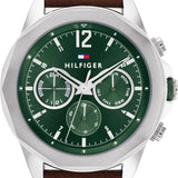 Tommy Hilfiger Lars Chronograph Green Dial Brown Leather Strap Watch For Men - 1792064 Buy Now By Tommy Hilfiger